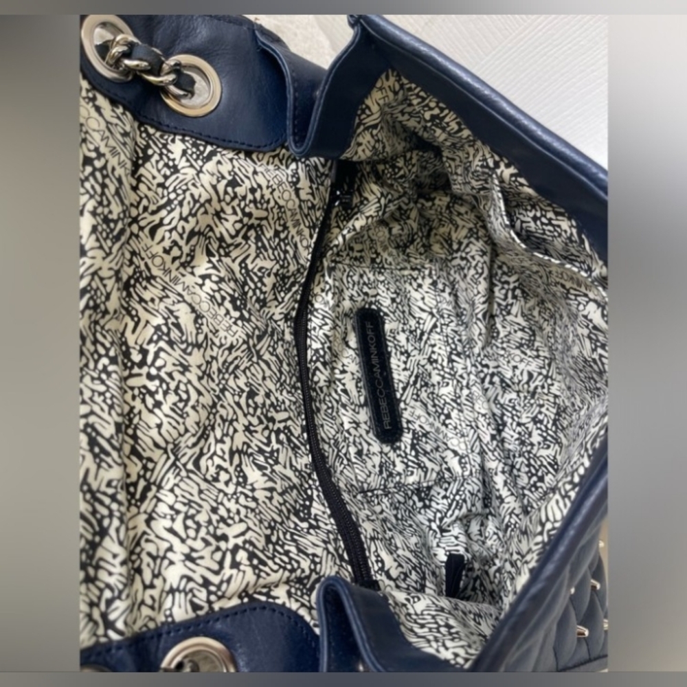 Rebecca Minkoff Quilted Crossbody - Studs And Navy Blue - Picture 7 of 14
